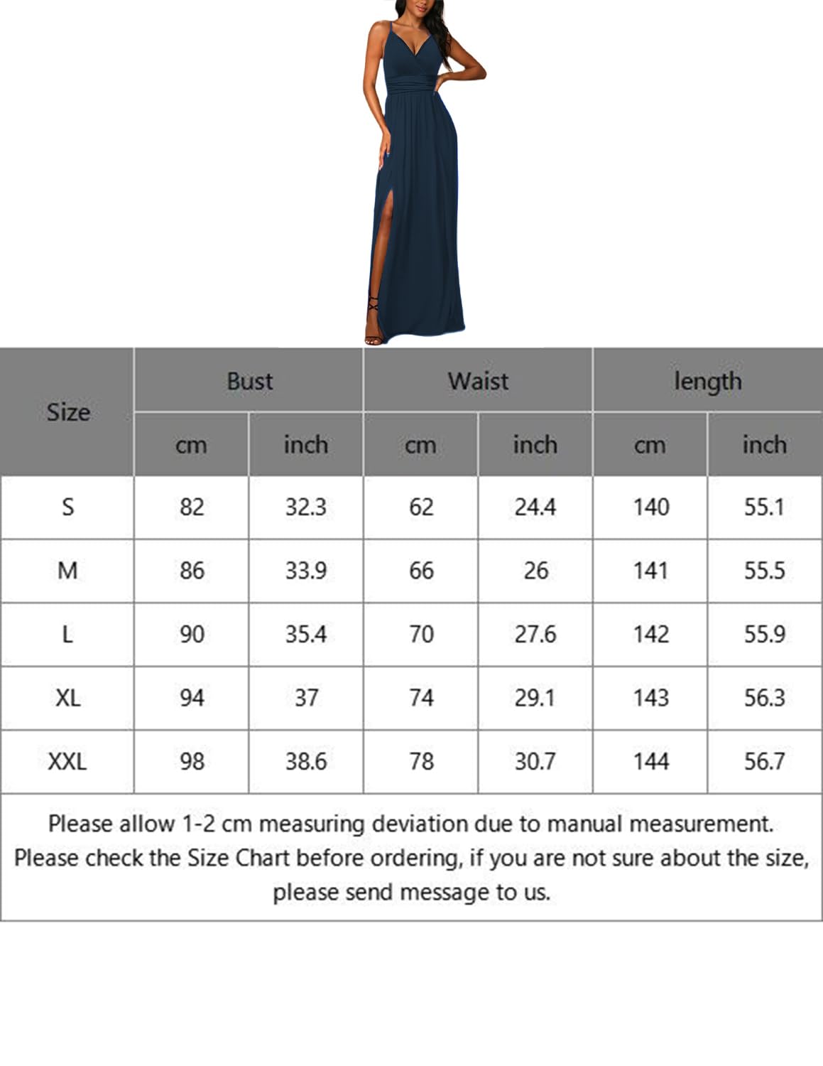 Robe d’Été Col V A-Bleu-1 J