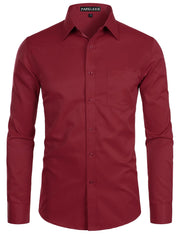 Chemise Homme Coupe Ajustée Rouge Bordeaux B