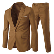 Costume Homme Slim Fit Deux Pièces Kaki A