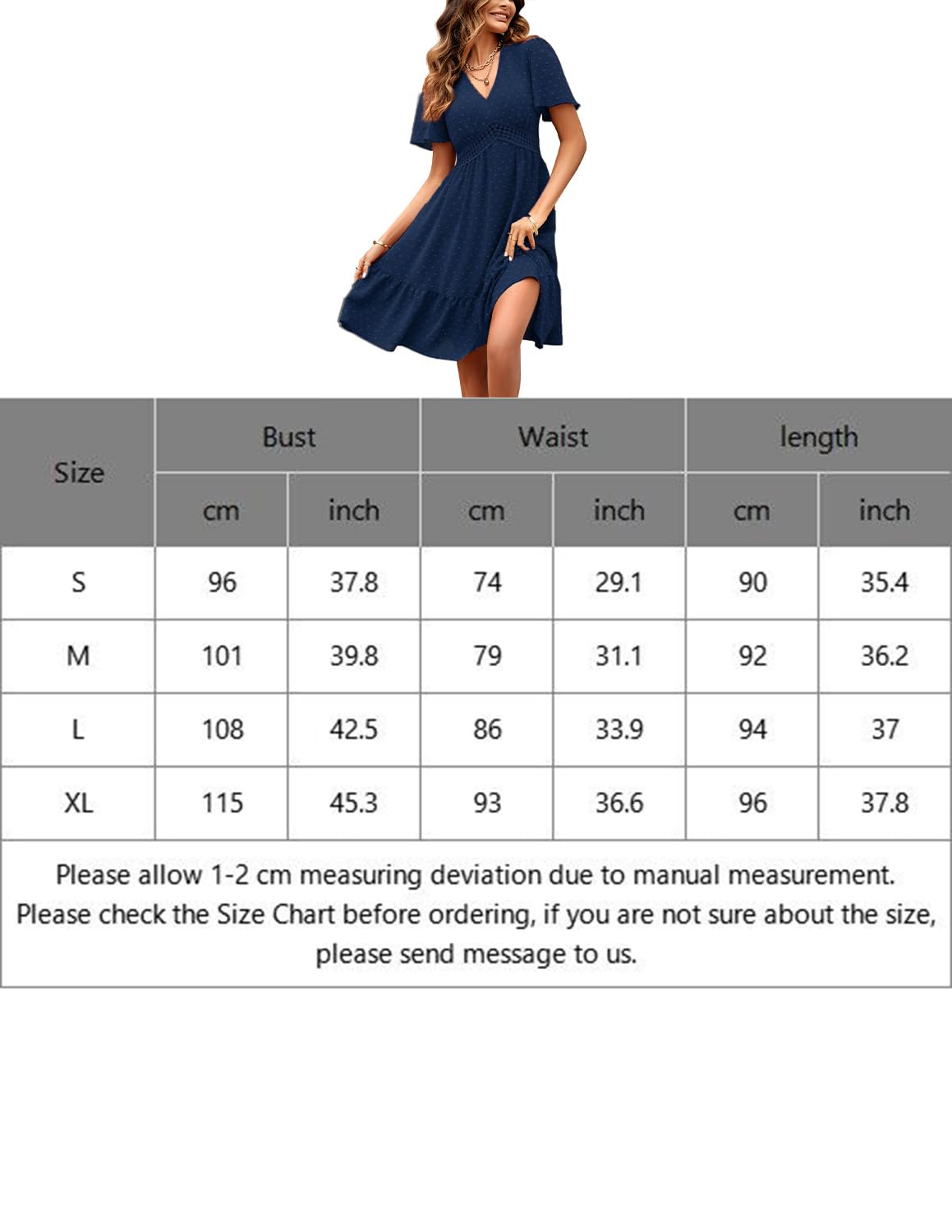 Robe d’Été Femme A-Bleu Marine-1 I