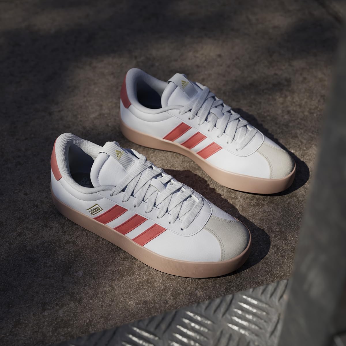 Adidas VL Court 3.0 Femme Cloud White Preloved Scarlet Gold Metallic F