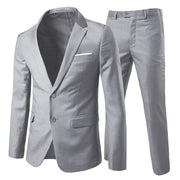 Costume Homme Slim Fit Deux Pièces Deux Boutons Gris Clair A
