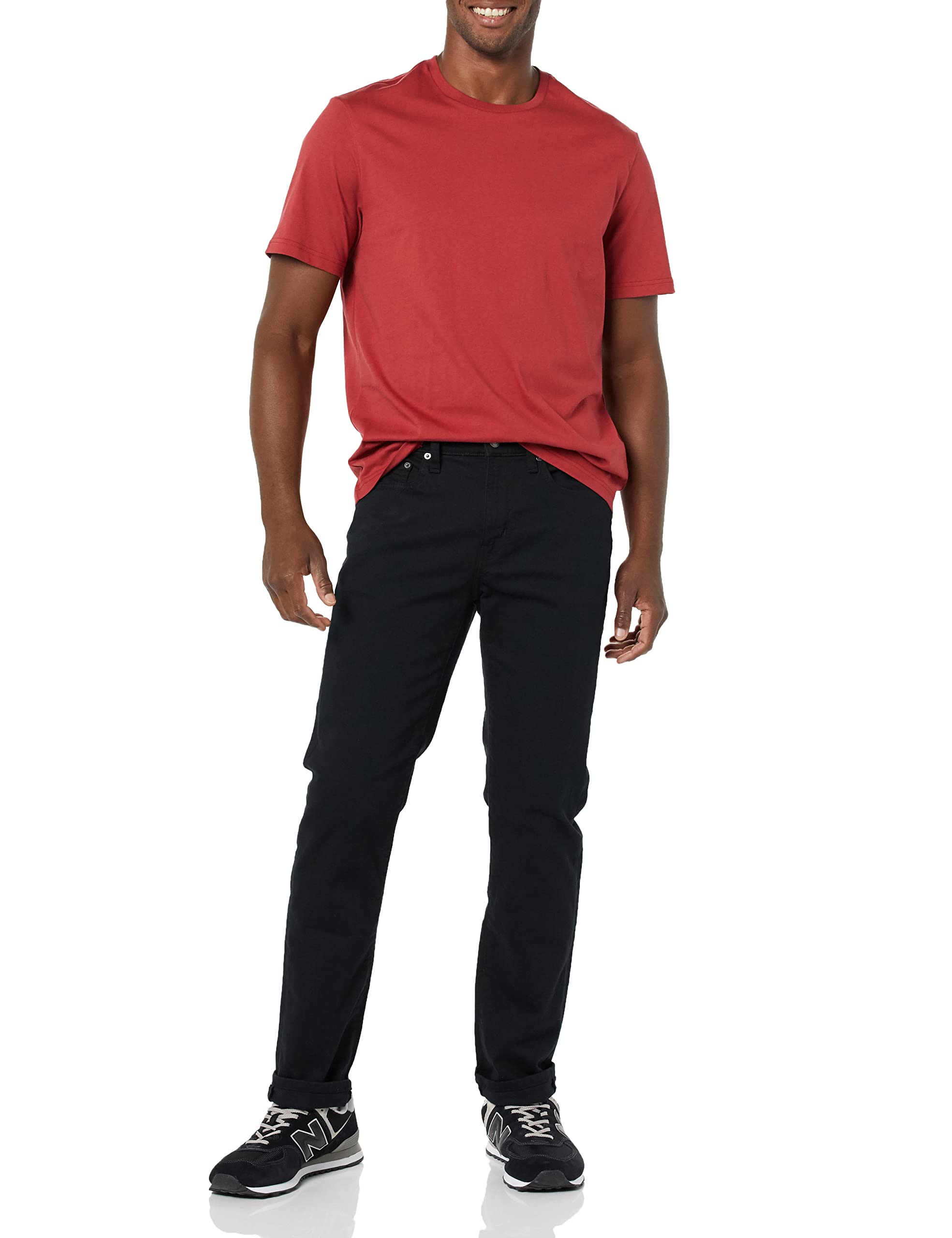 T-shirt Homme Confortable Bleu Marine Rouge Foncé I