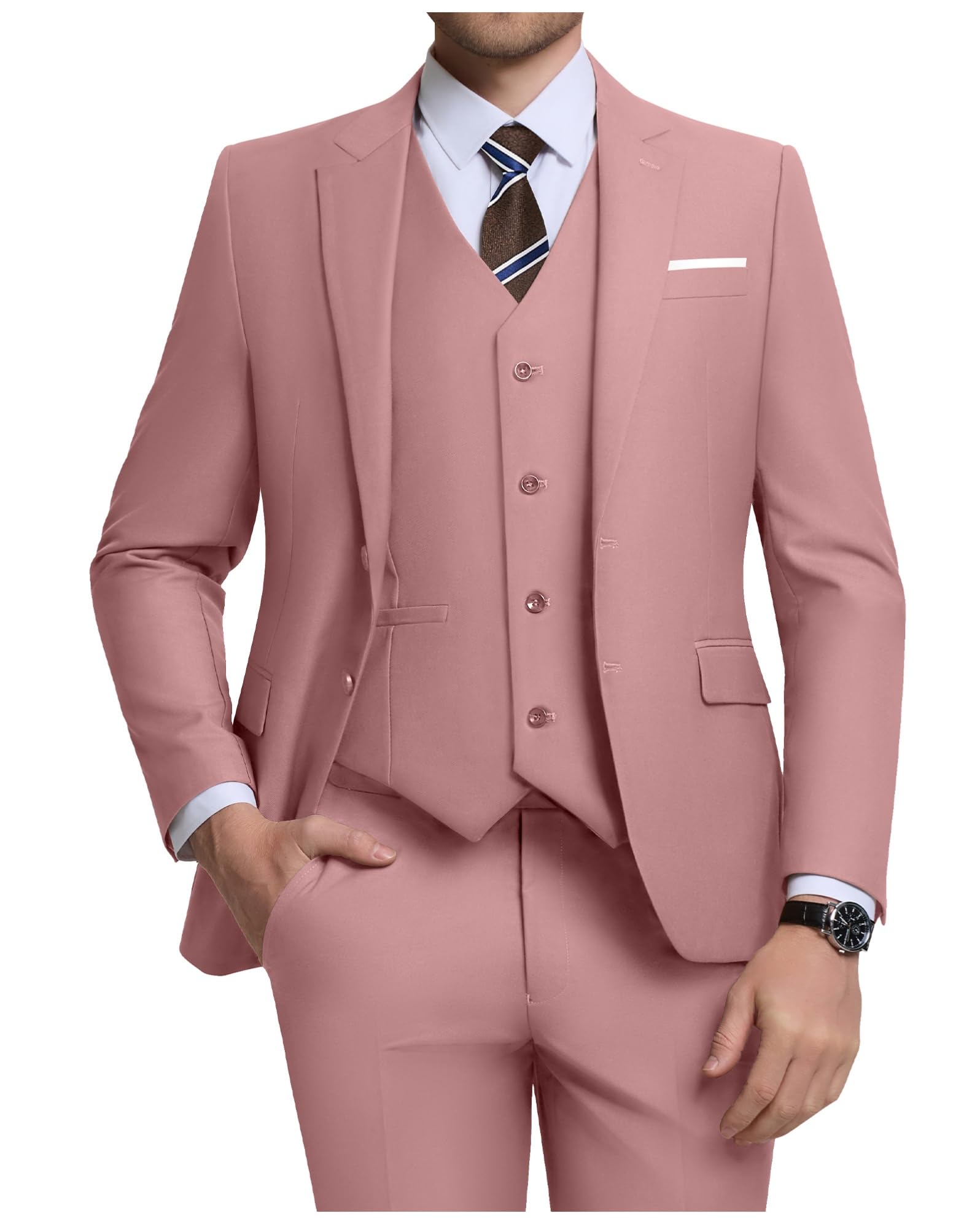 Costume Homme 3 Pièces Rose H