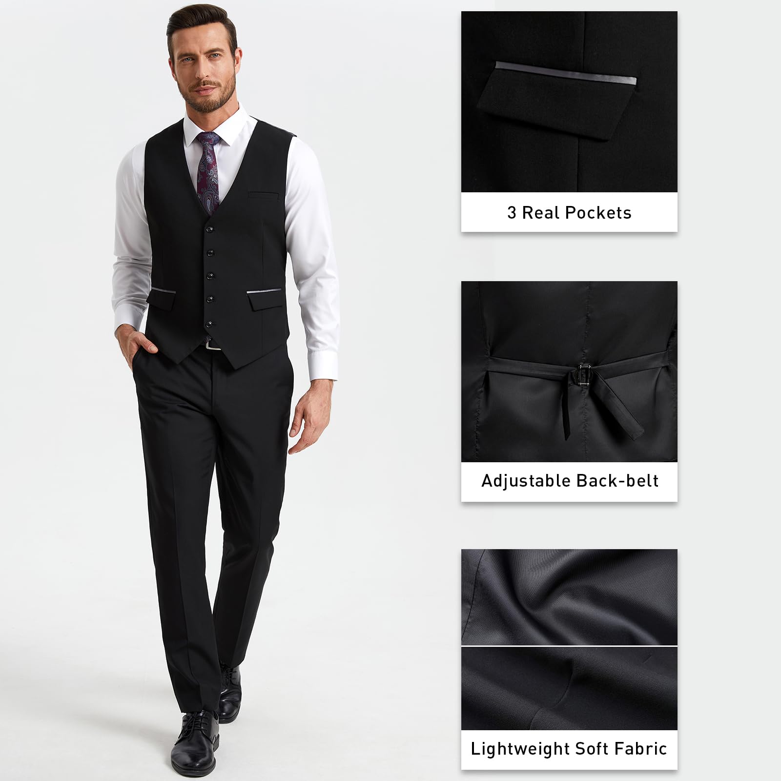 Gilet Costume Homme Noir D