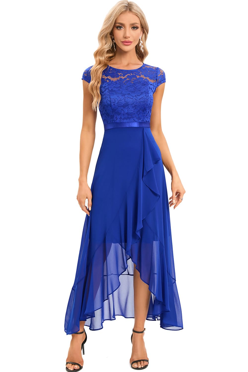 Robe Longue de Soirée Bleu Saphir-1 H