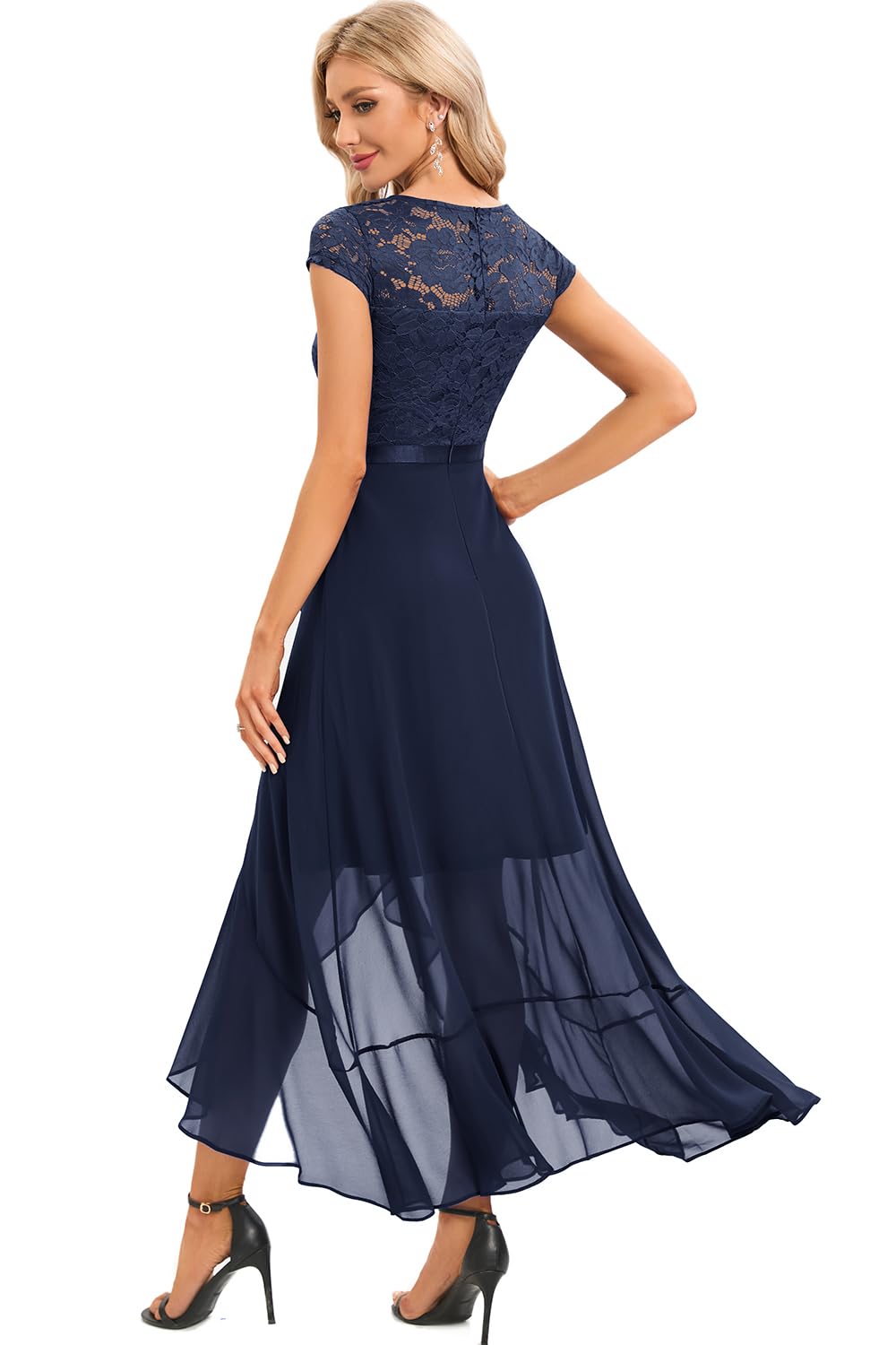 Robe Longue de Soirée Bleu Marine-1 H