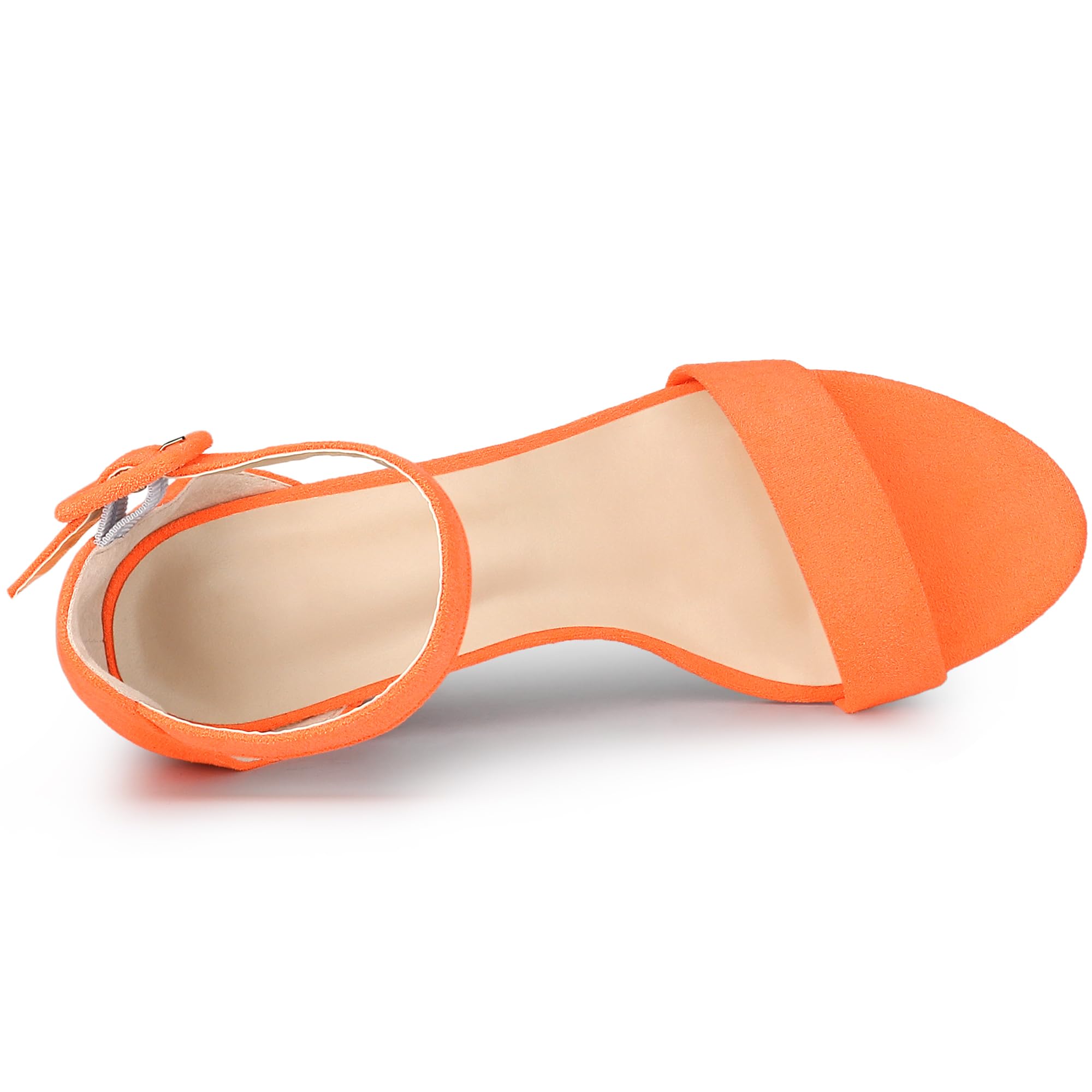 Sandales Femme à Bout Ouvert Orange Fluo B