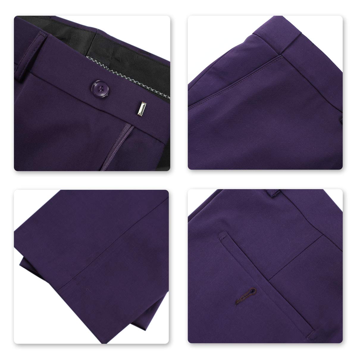 Costume Homme Slim Fit Deux Pièces Deux Boutons Violet A