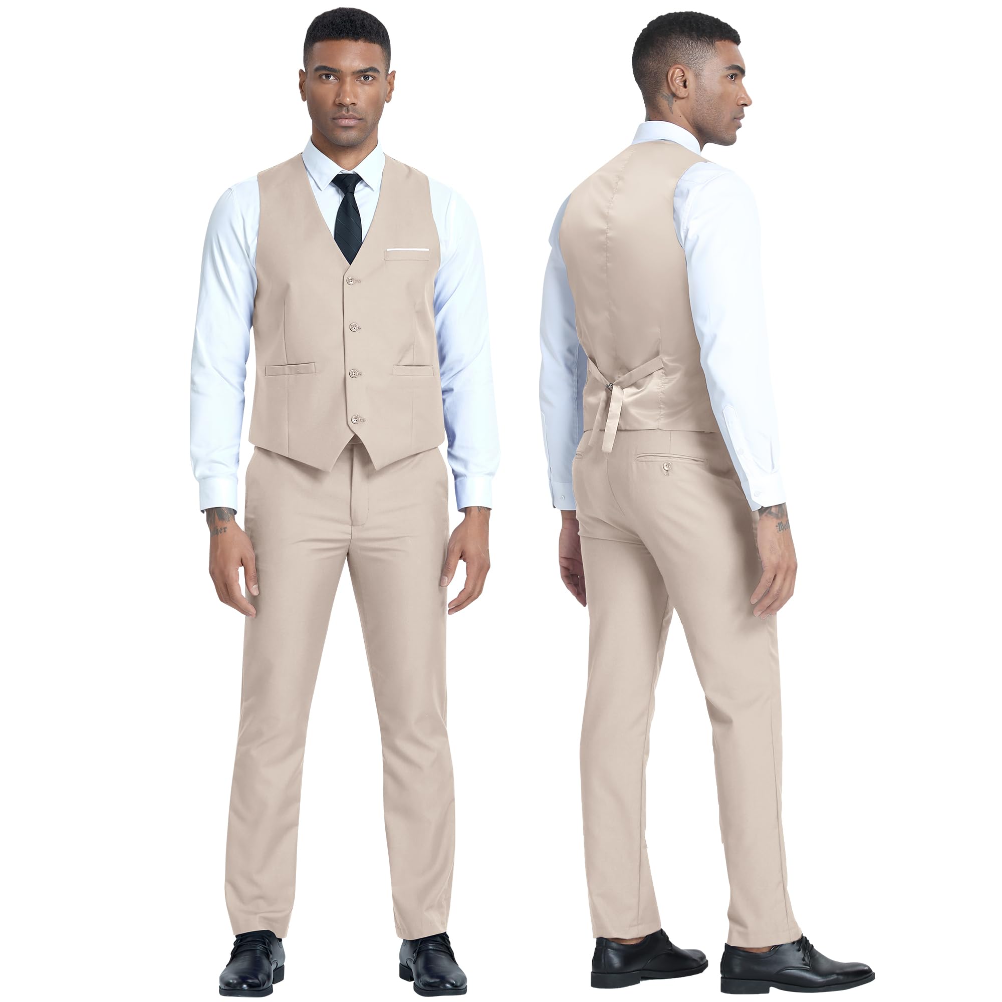 Costume Homme 3 Pièces Champagne Clair H