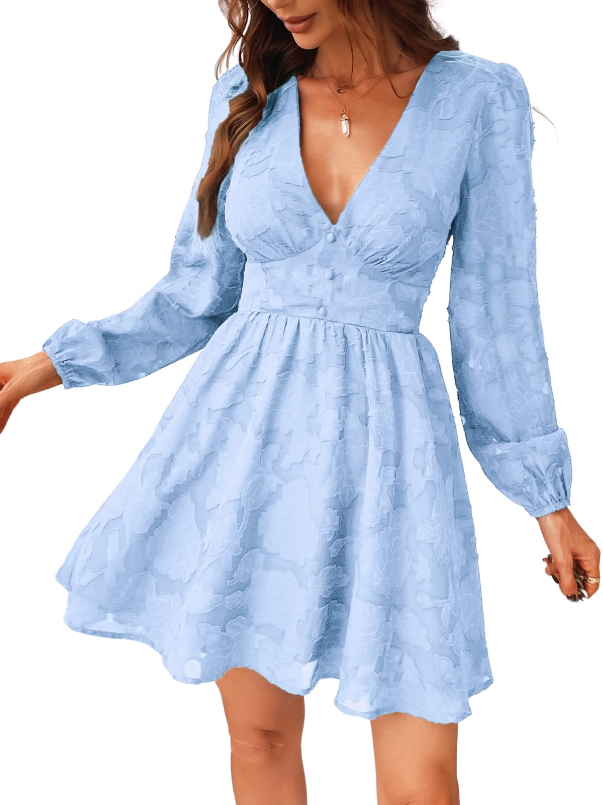Mini Robe Femme Bleu Clair D