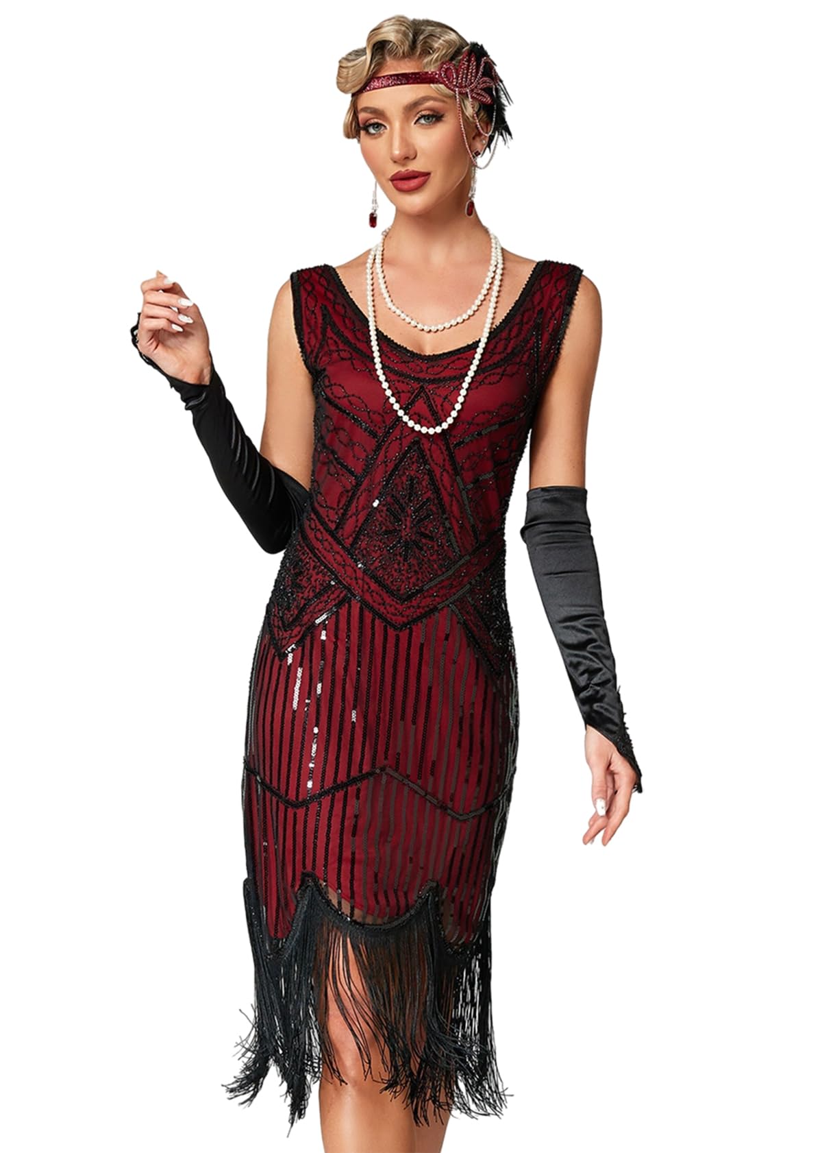 Robe Gatsby Femme Bourgogne Noir A