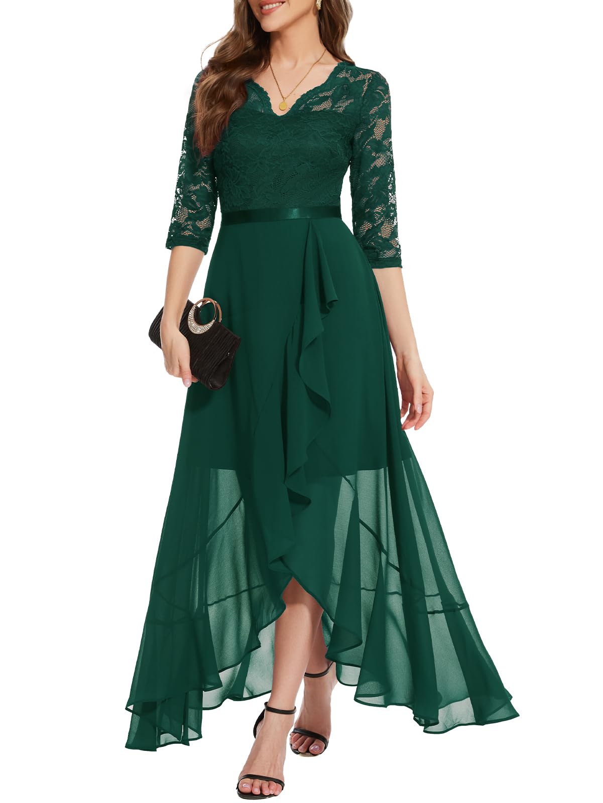 Robe Longue de Soirée Dark Green H
