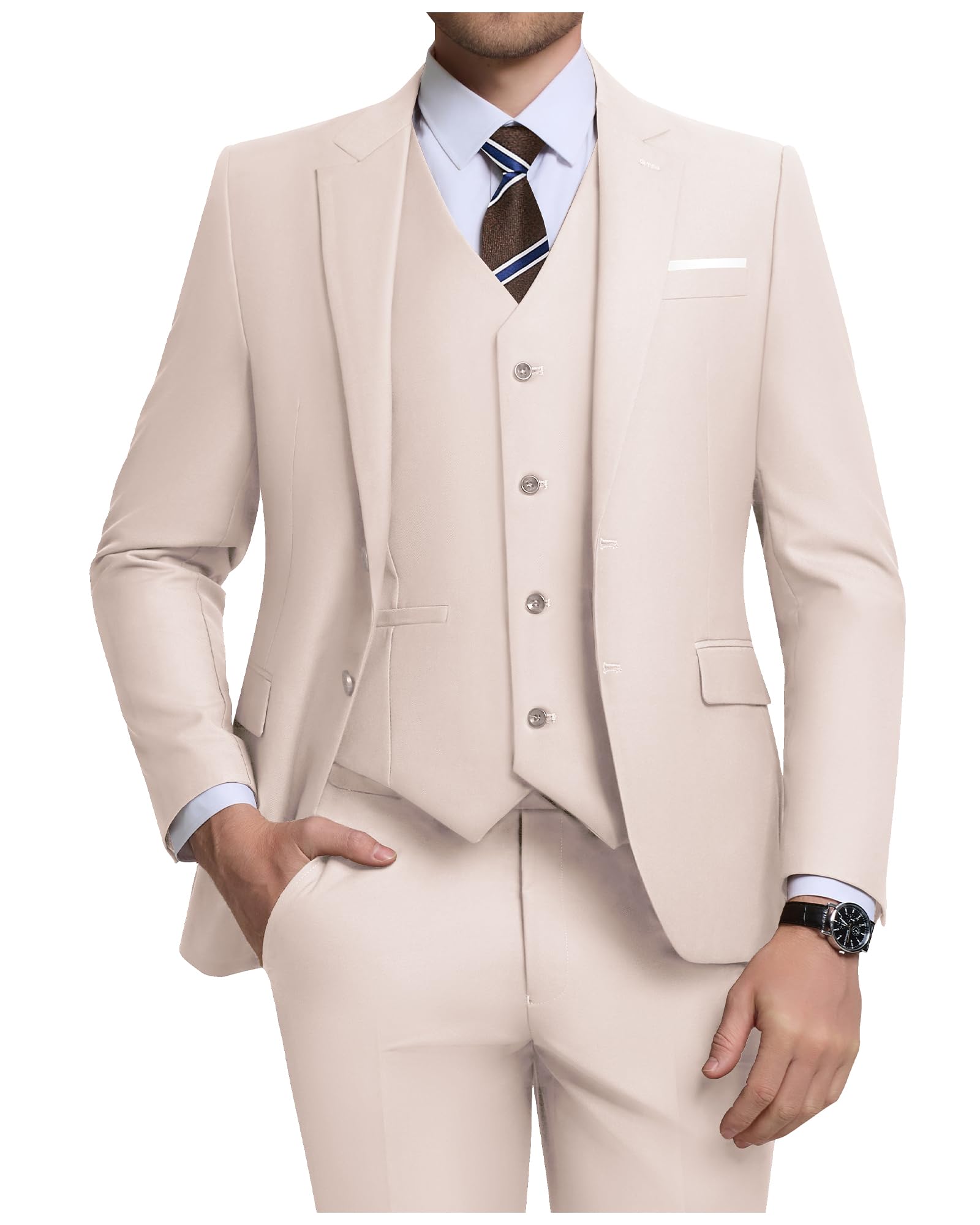 Costume Homme 3 Pièces Beige H