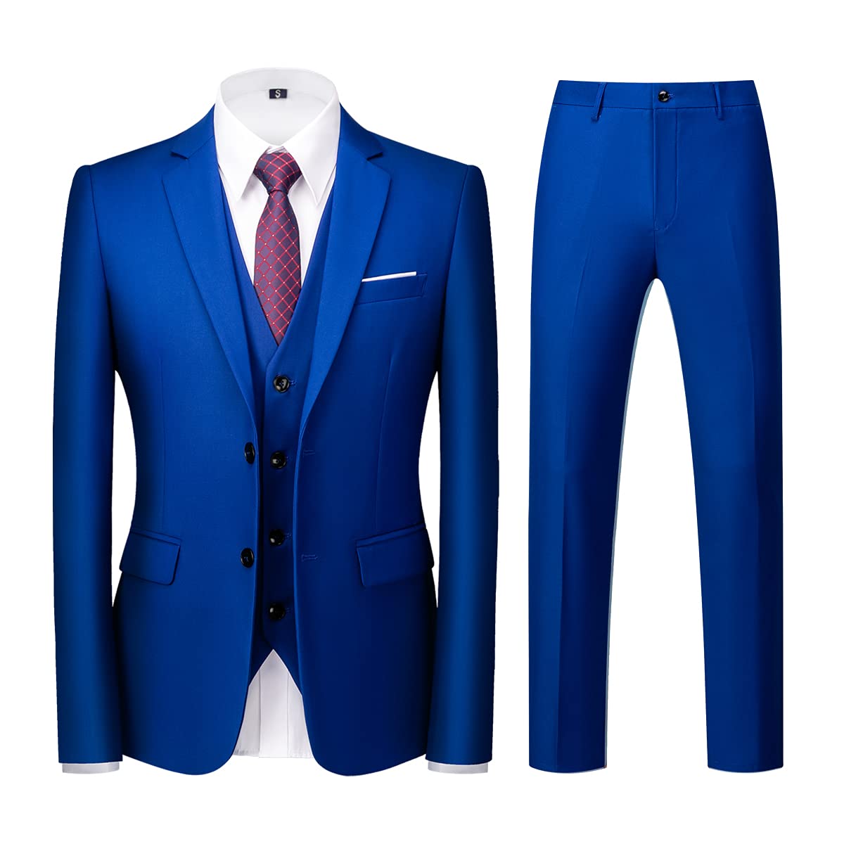 Costume Homme 3 Pièces Slim Fit Bijou Bleu B