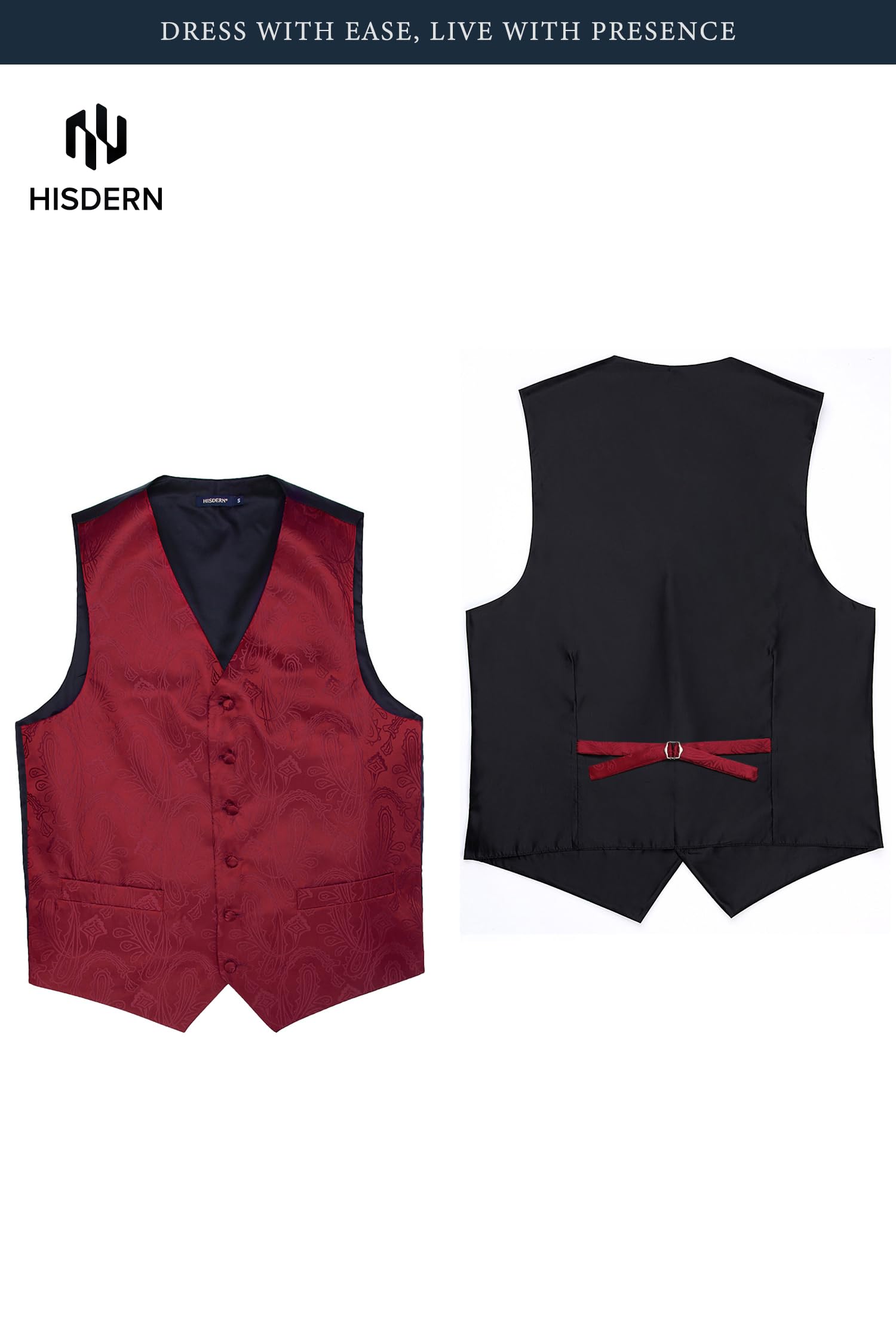 Gilet Homme plus Cravate & Pochette Bourgogne F