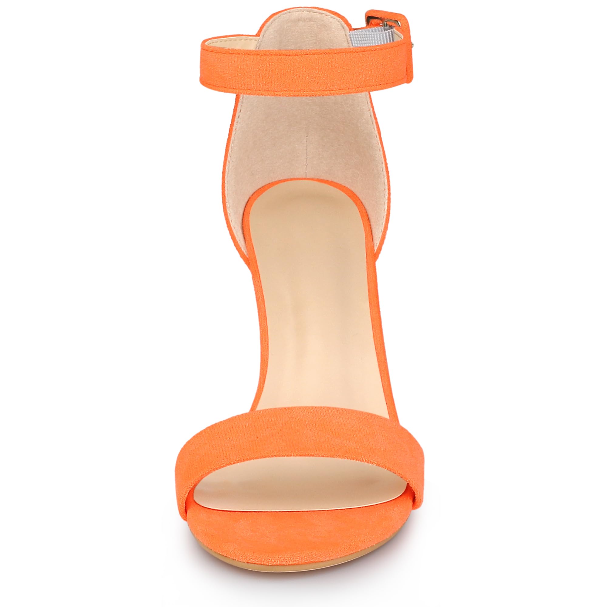 Sandales Femme à Bout Ouvert Orange Fluo B