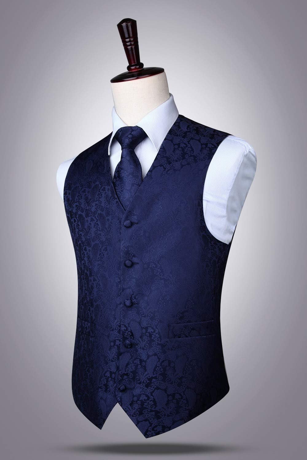 Gilet Homme plus Cravate & Pochette Bleu Marine-2 F