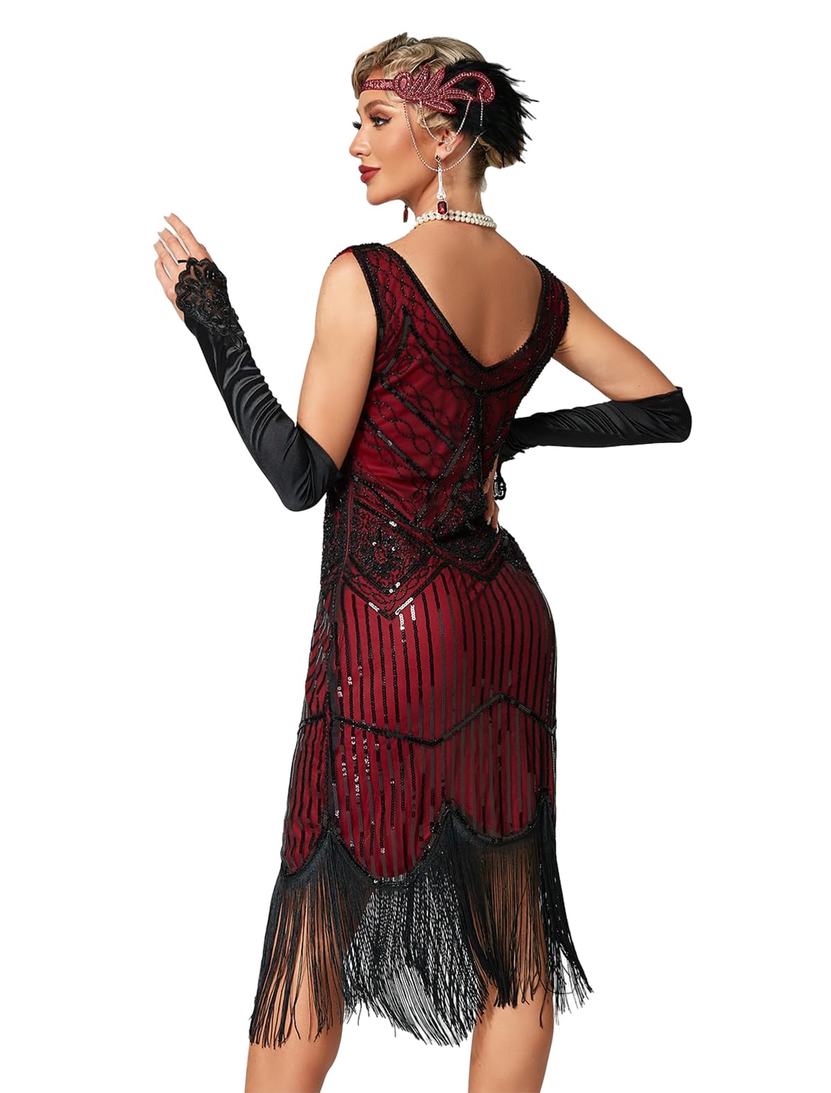 Robe Gatsby Femme Bourgogne Noir A