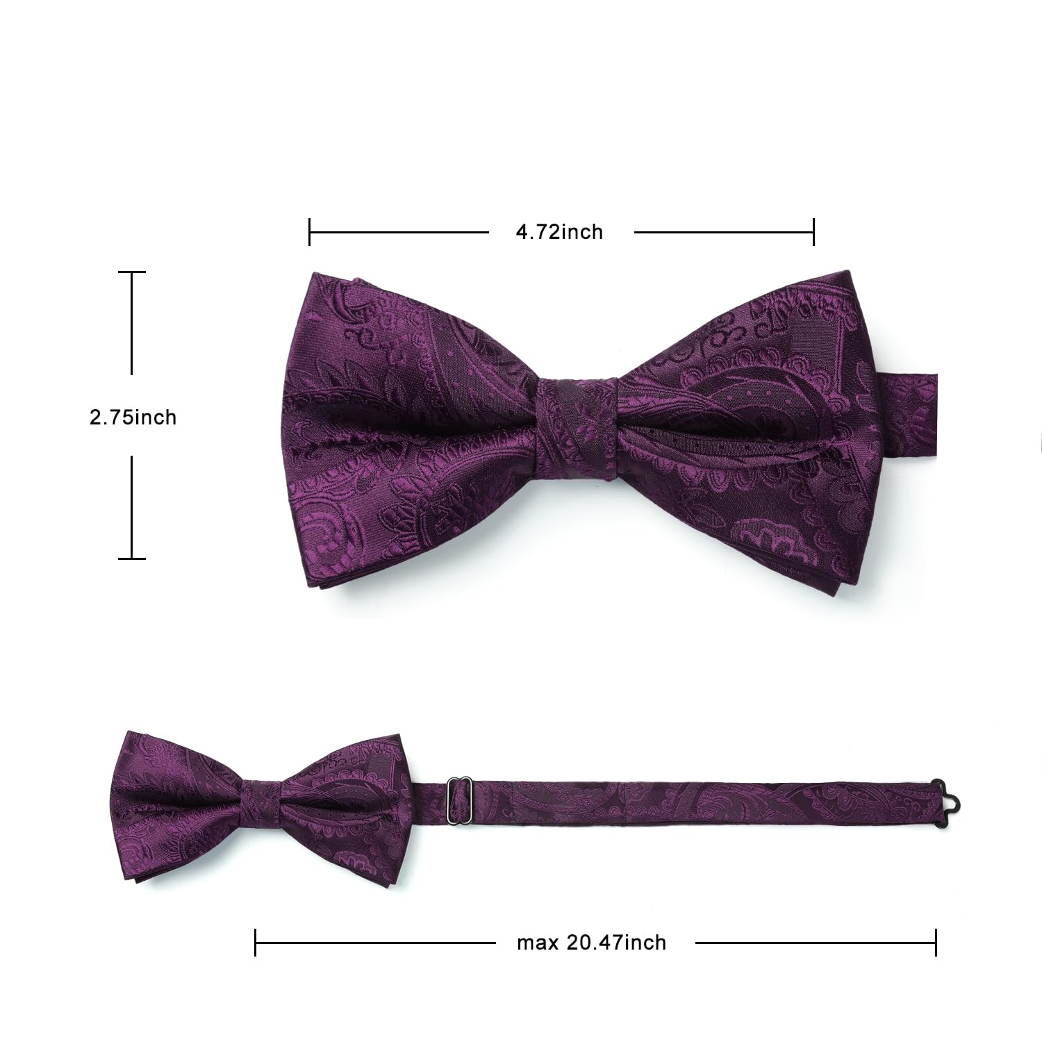 Nœud Papillon H Violet Mauve-3 G