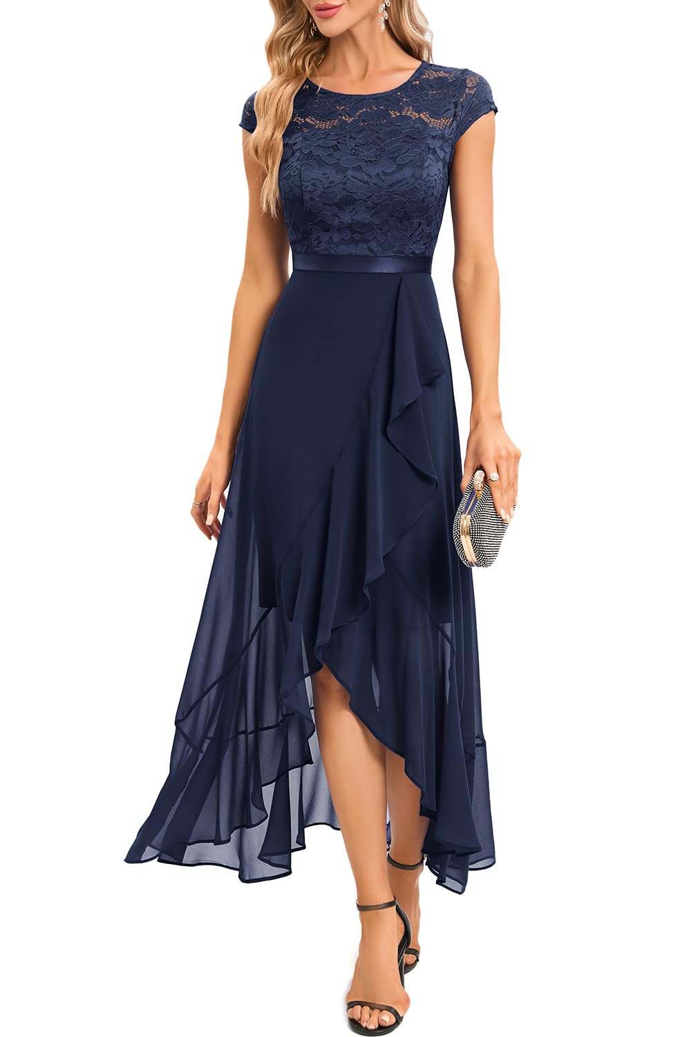 Robe Longue de Soirée Bleu Marine-1 H