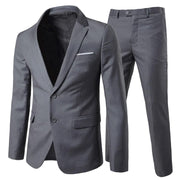 Costume Homme Slim Fit Deux Pièces Deux Boutons Gris Foncé A