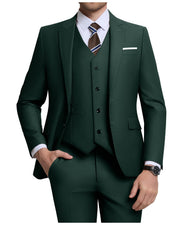 Costume Homme 3 Pièces Vert Foncé H
