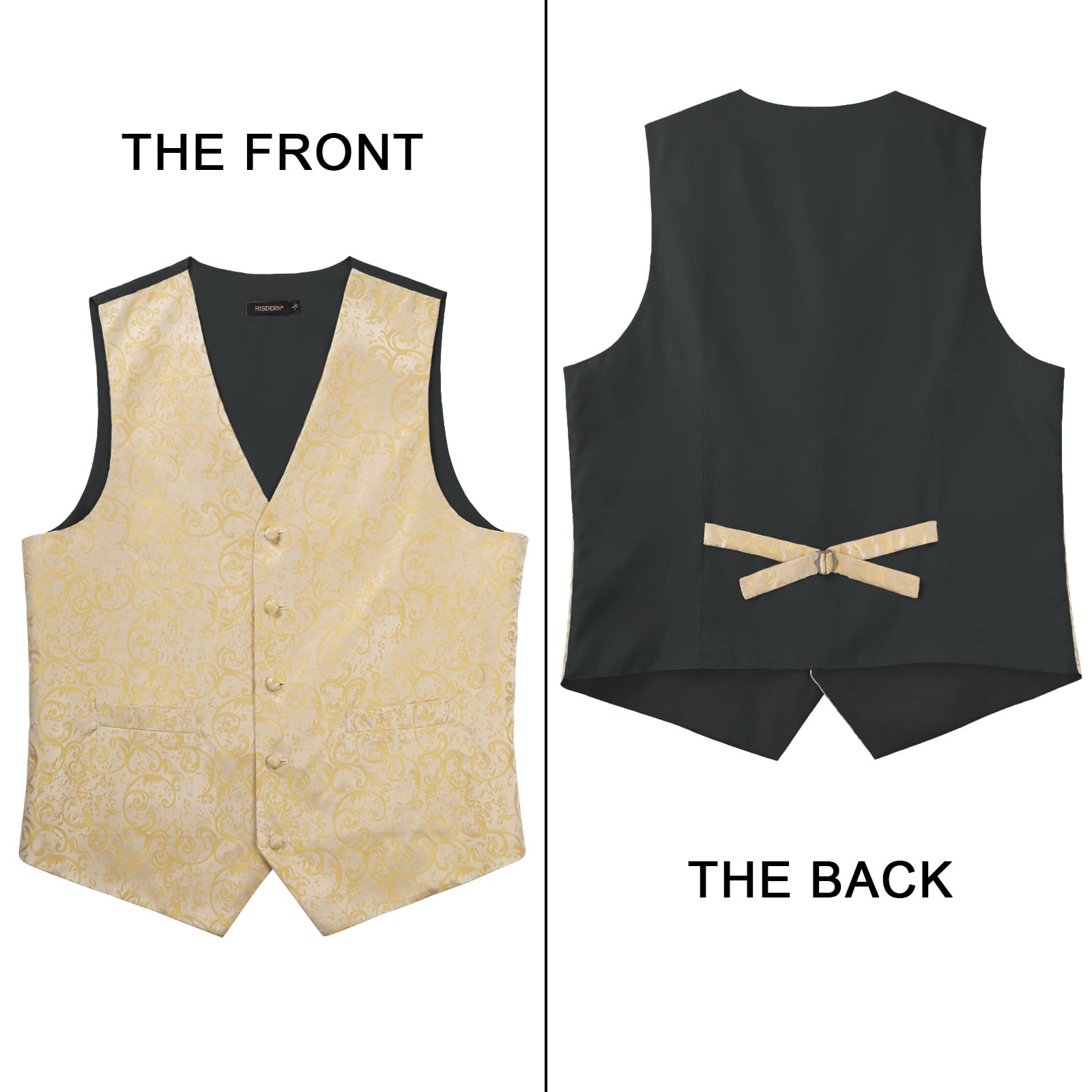 Gilet Homme plus Cravate & Pochette Champagne F