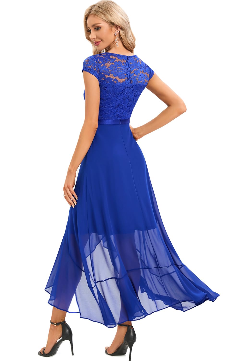 Robe Longue de Soirée Bleu Saphir-1 H