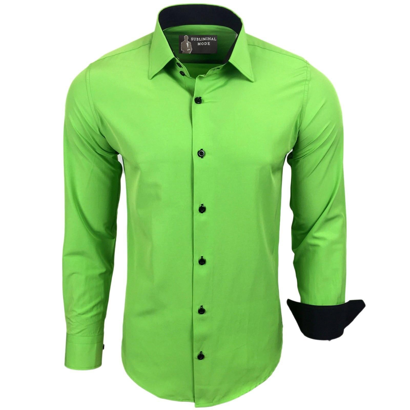 Chemise Homme Élégante & Polyvalente Vert A