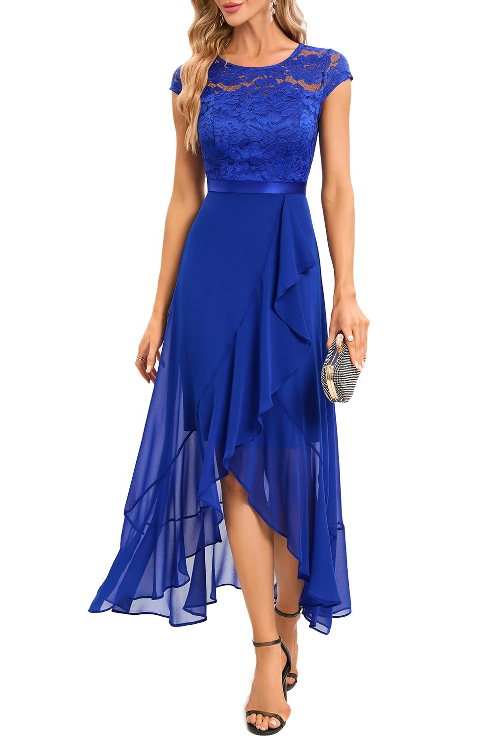 Robe Longue de Soirée Bleu Saphir-1 H