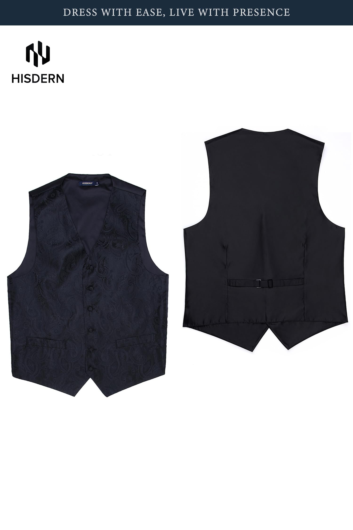 Gilet Homme plus Cravate & Pochette Noir F