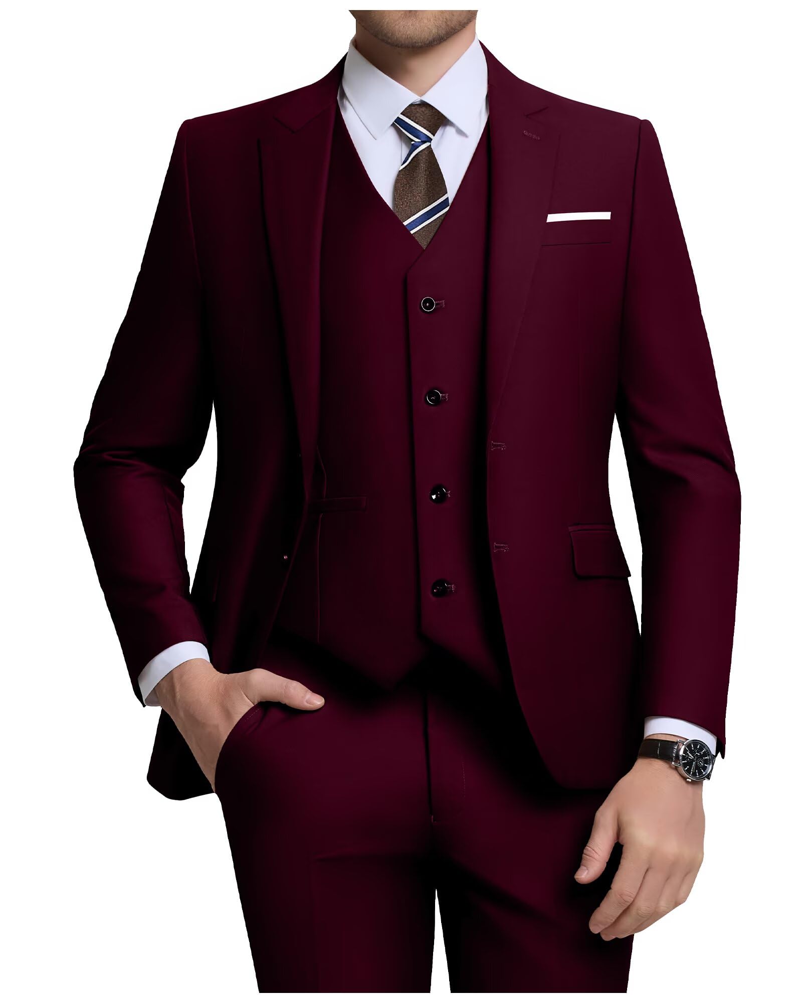Costume Homme 3 Pièces Bordeaux H
