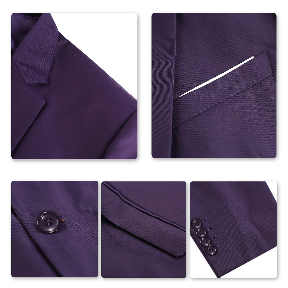 Costume Homme Slim Fit Deux Pièces Deux Boutons Violet A