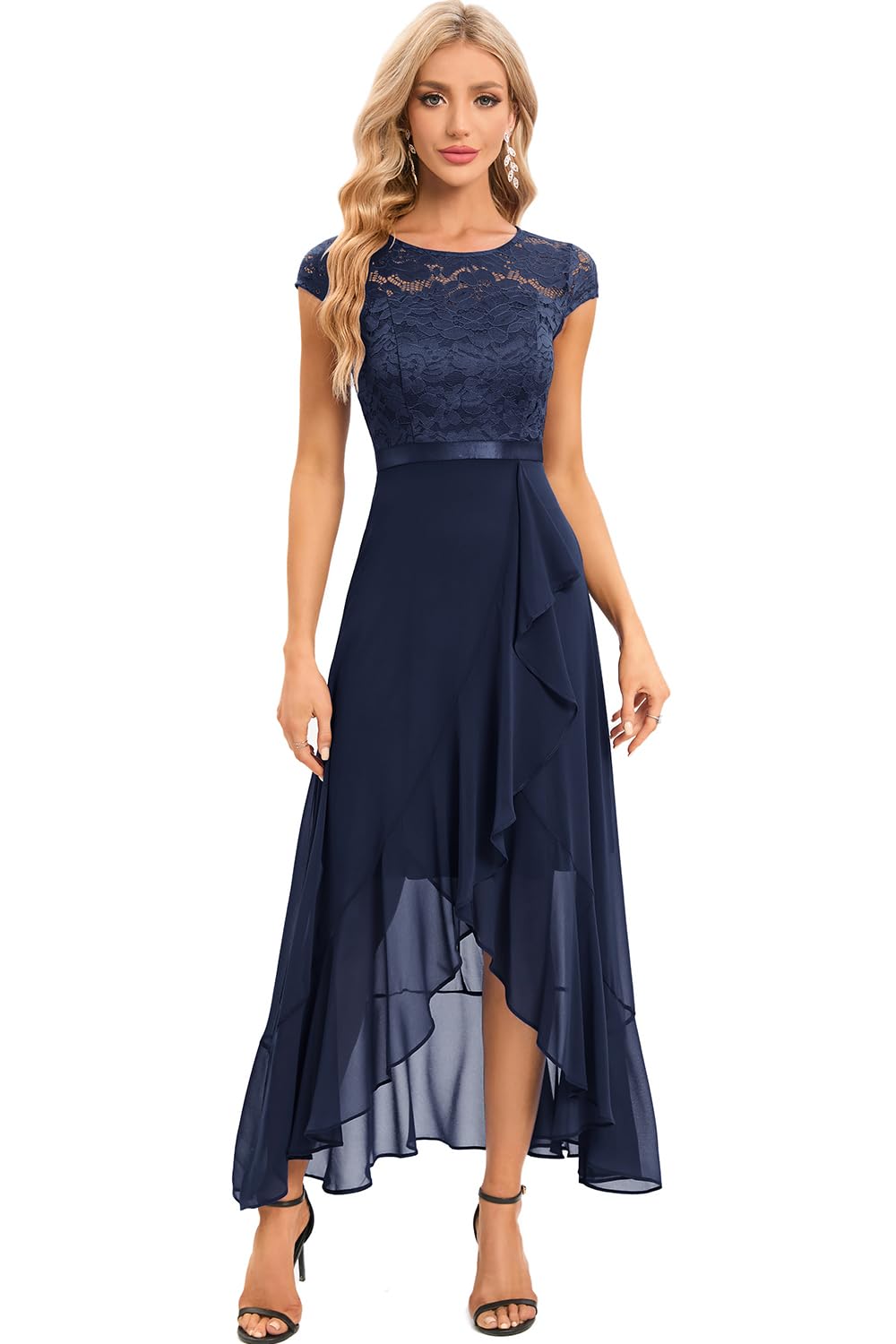 Robe Longue de Soirée Bleu Marine-1 H