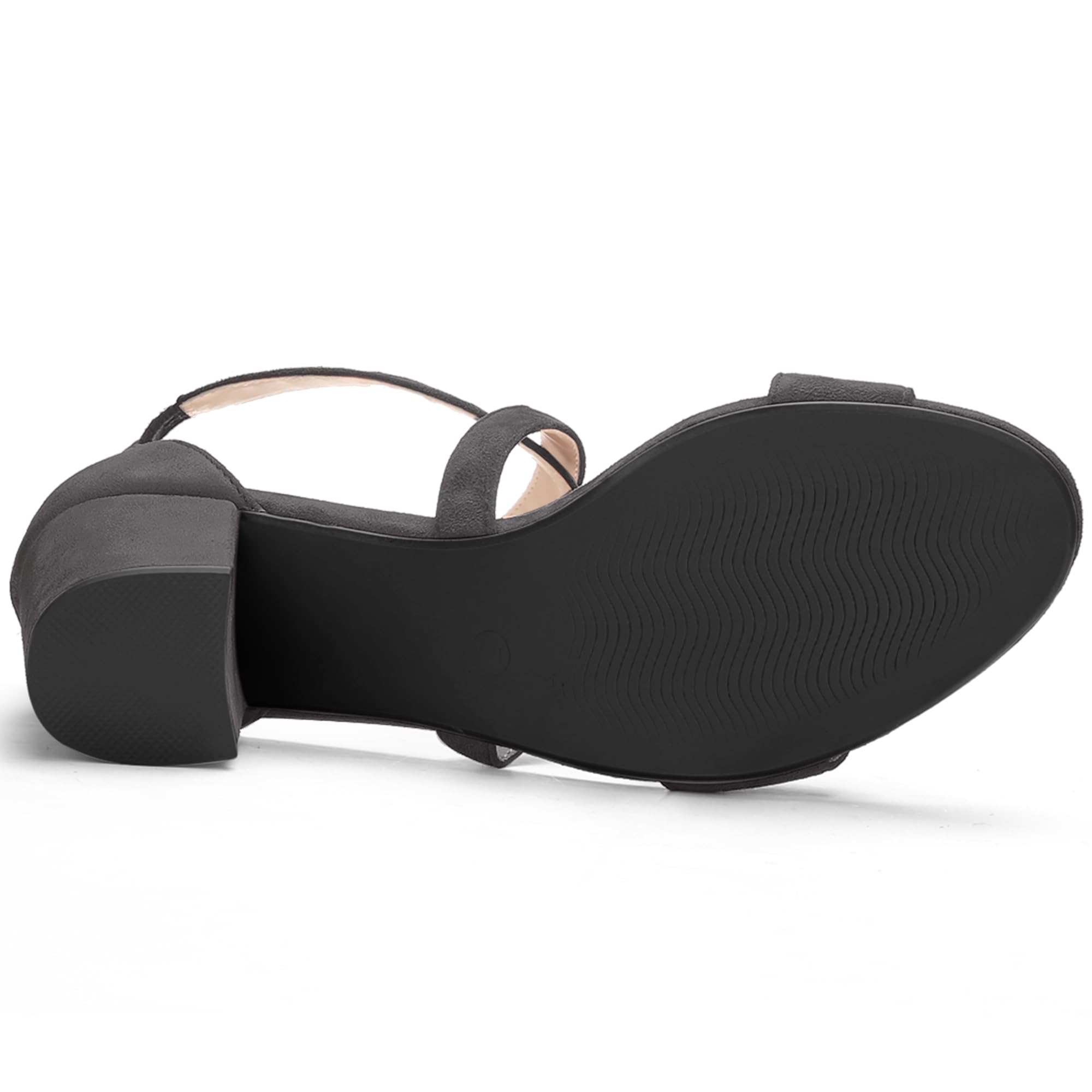 Sandales à Talon Carré Gris C