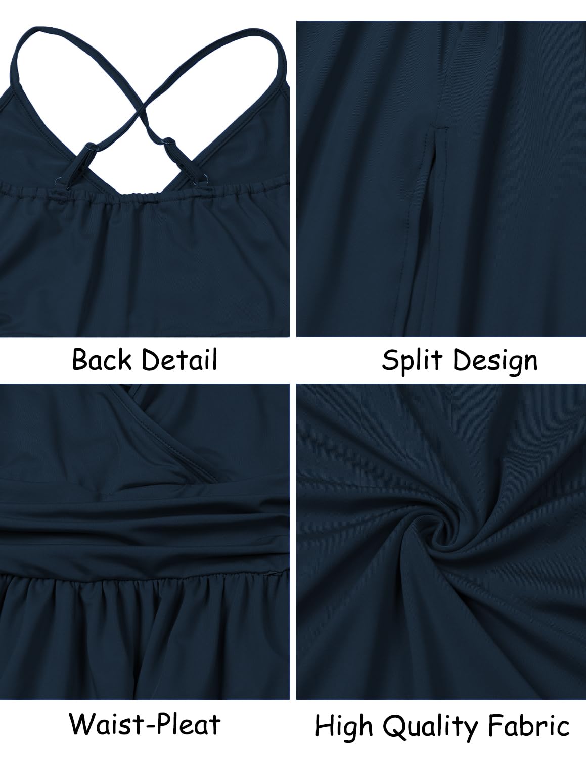 Robe d’Été Col V A-Bleu-1 J