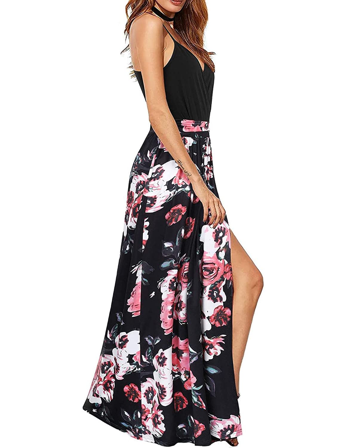 Robe d’Été Col V C-Noir J