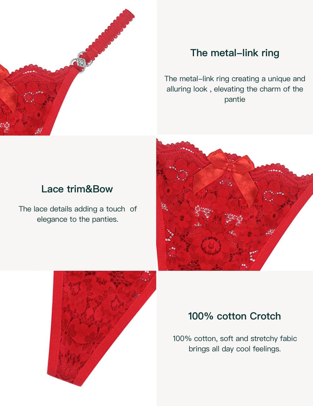 Culotte Cheeky Thong Sexy Rouge H