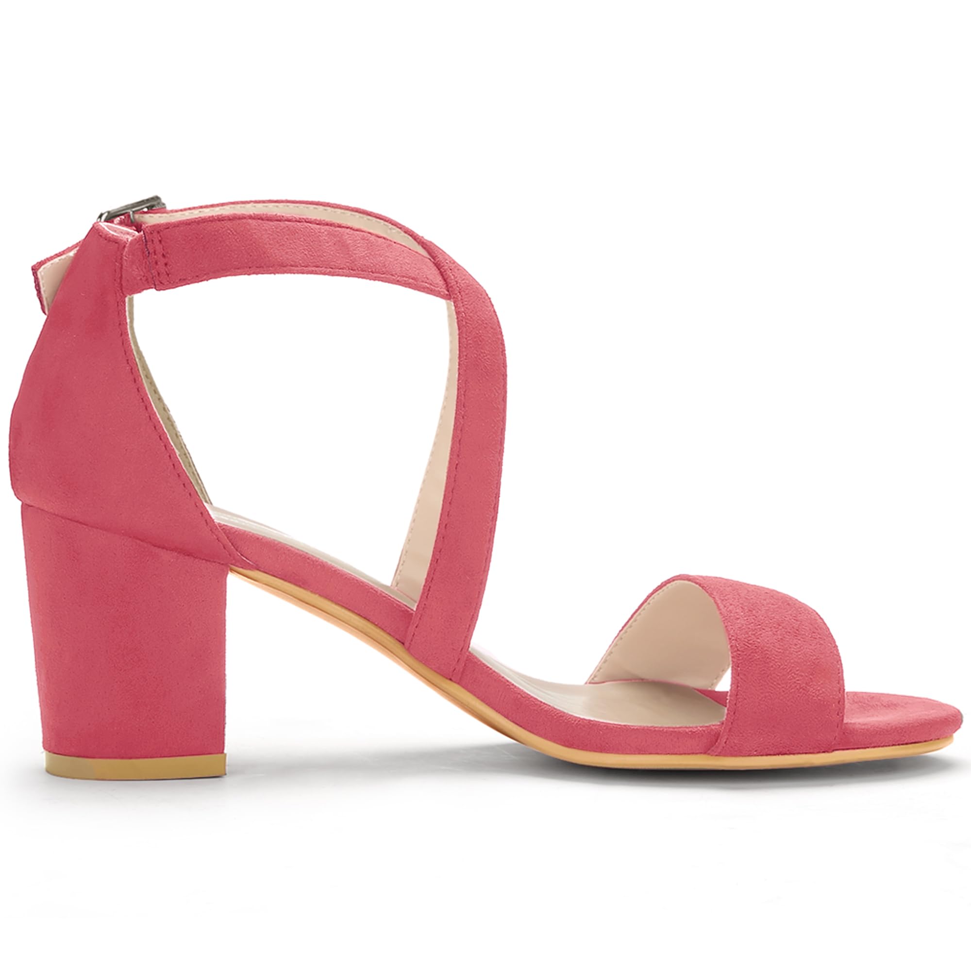 Sandales à Talon Carré Rouge Pastèque C