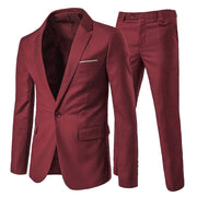 Costume Homme Slim Fit Deux Pièces Rouge A