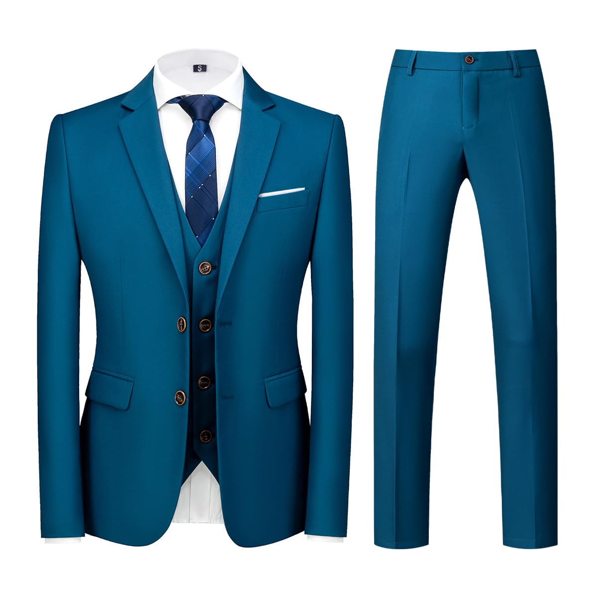 Costume Homme 3 Pièces Slim Fit Lac Bleu B