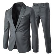 Costume Homme Slim Fit Deux Pièces Gris Foncé A