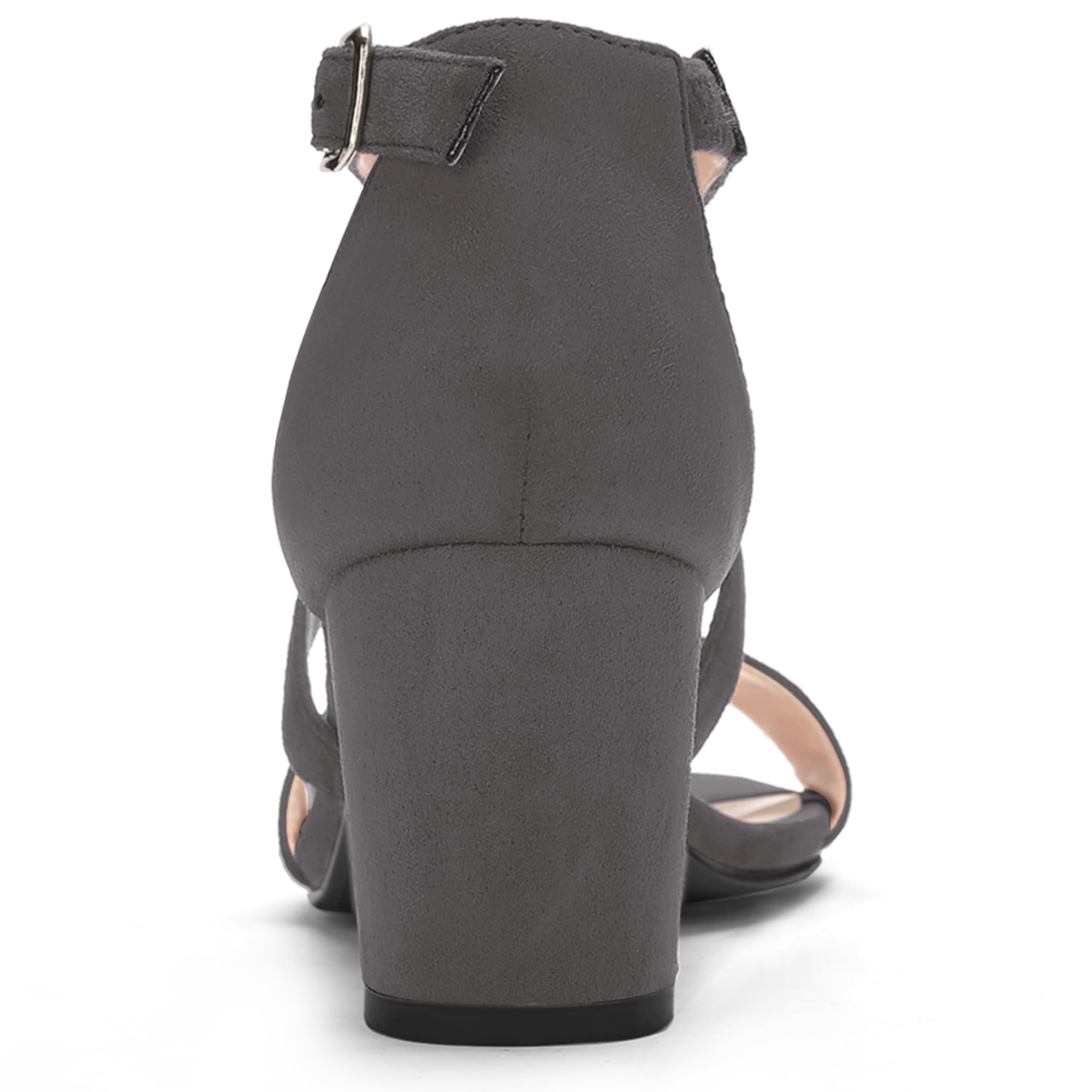 Sandales à Talon Carré Gris C