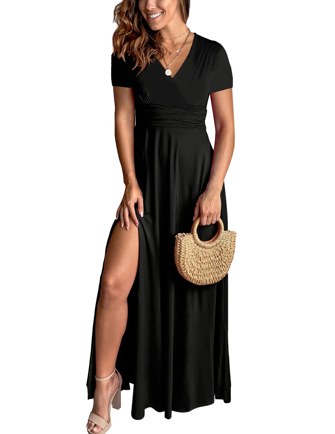 Robe d’Été Col V B-Noir J