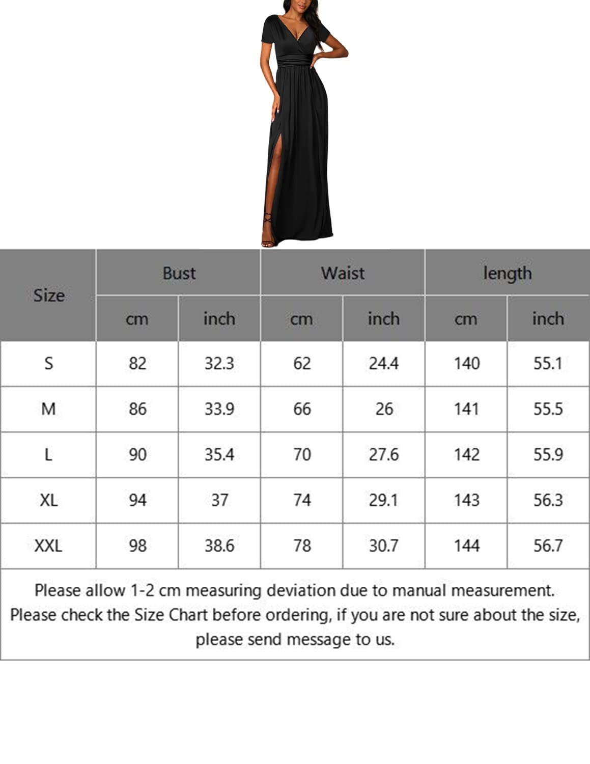 Robe d’Été Col V B-Noir J