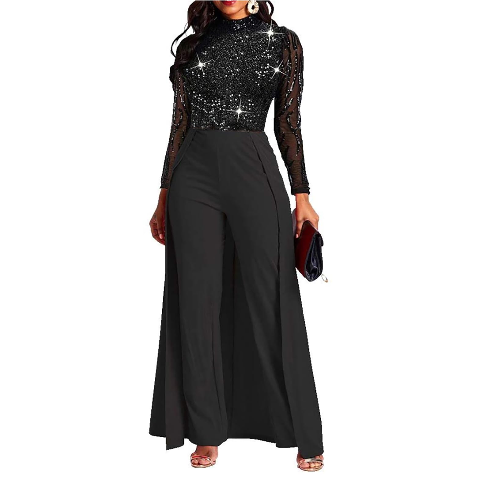 Combinaison Taille Haute Paillettes noires E