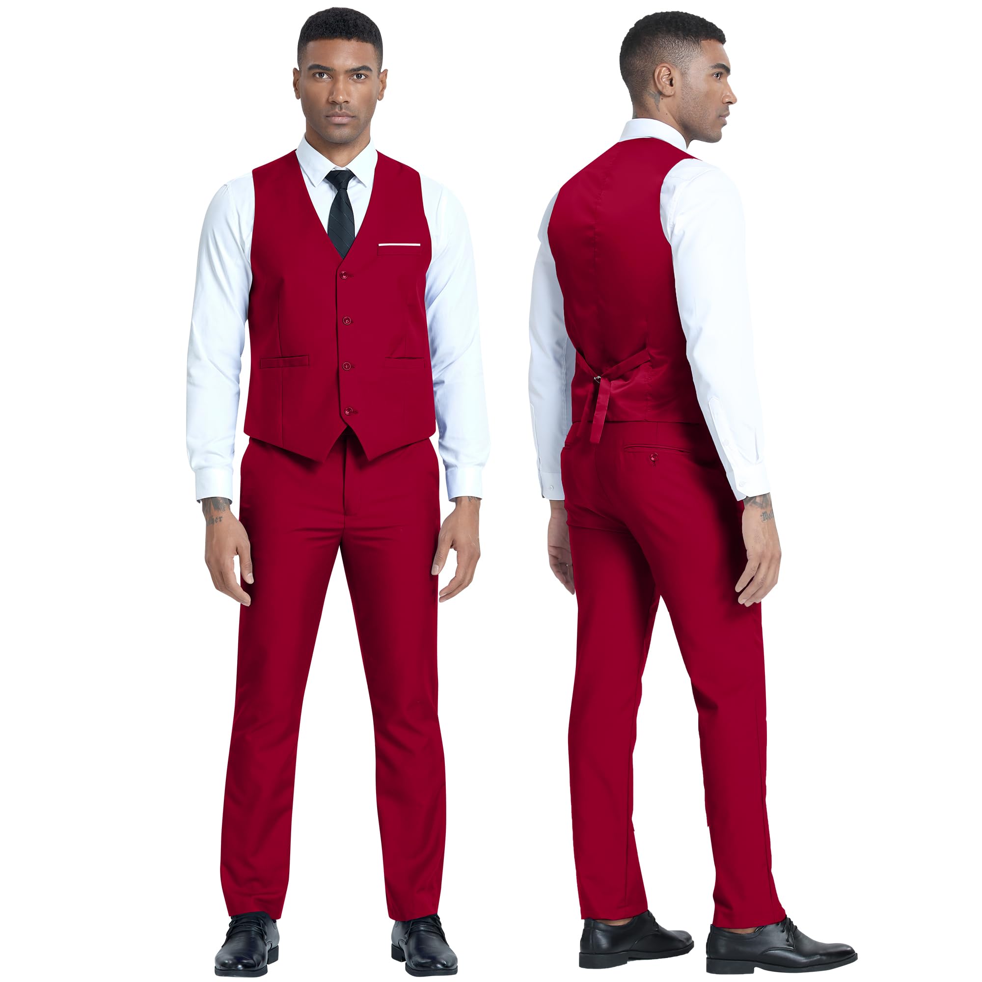 Costume Homme 3 Pièces Bordeaux Clair H