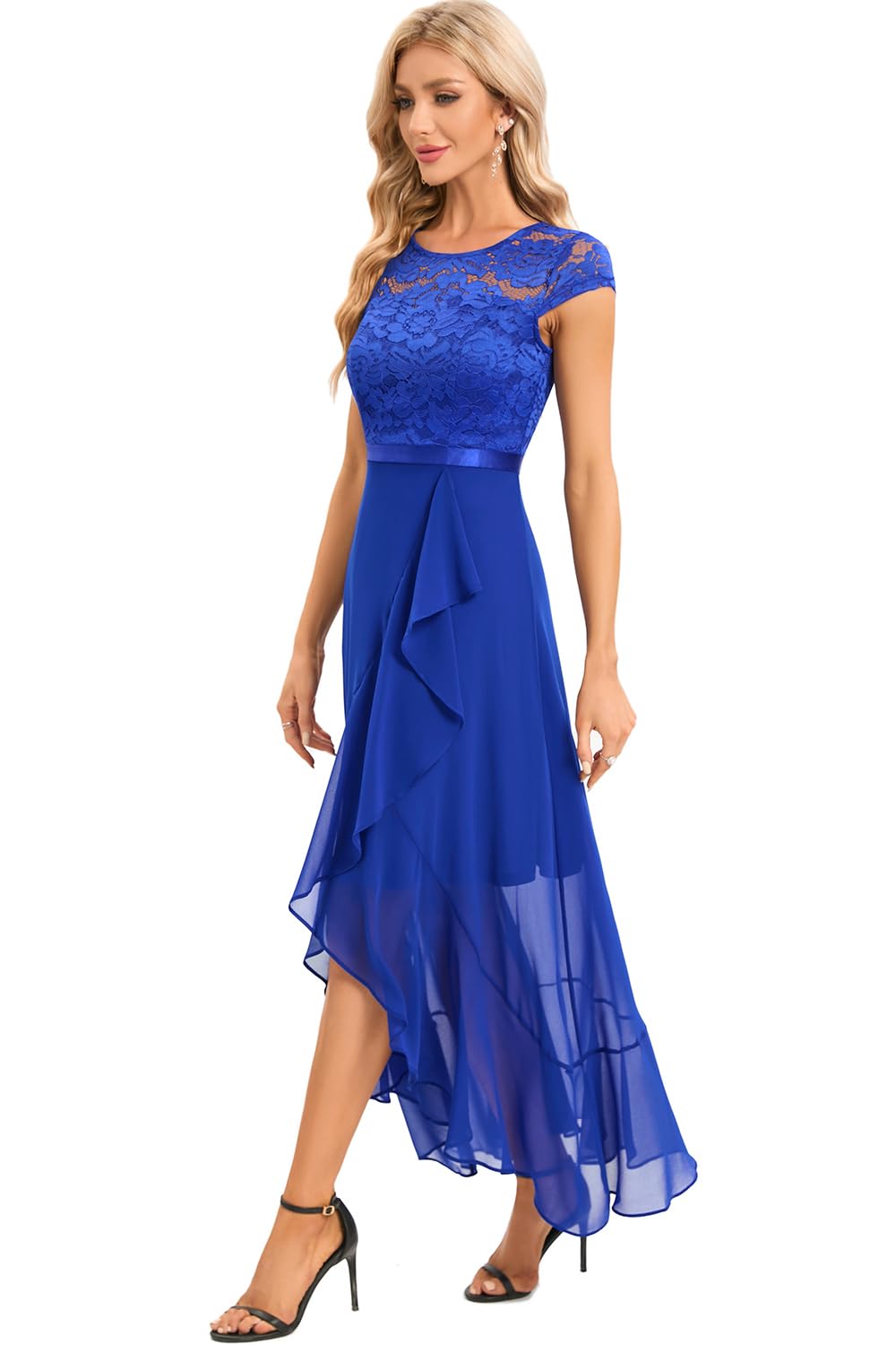 Robe Longue de Soirée Bleu Saphir-1 H