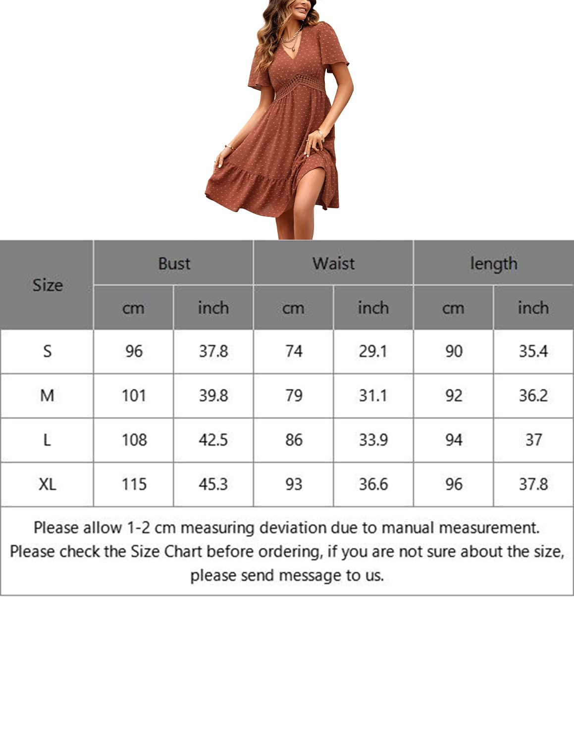 Robe d’Été Femme A-Marron I